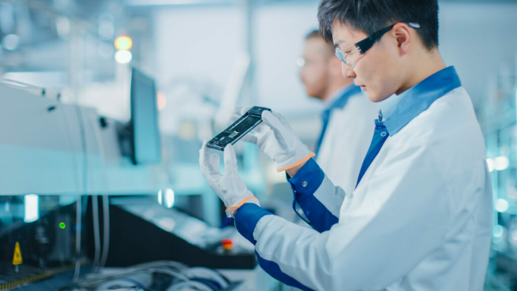 man working in semiconductor sector